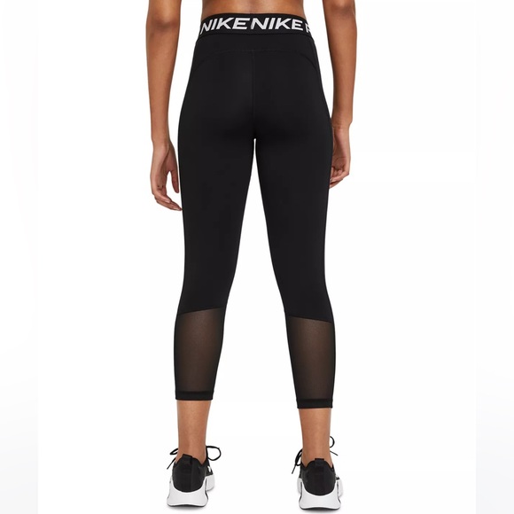 Nike Pro Women's Cropped Mesh Panel Leggings - Picture 2 of 5